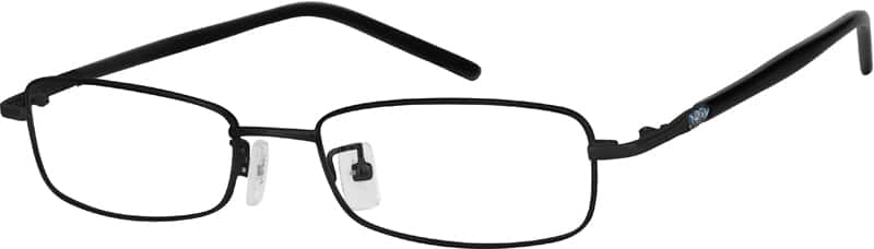 Angle view of Rectangle Glasses 719021 in Black
