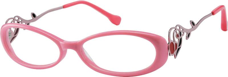 Angle view of Oval Glasses 723319 in Pink