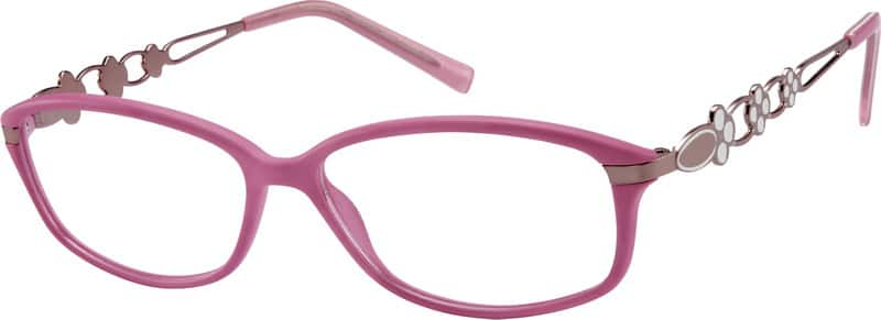 Angle view of Oval Glasses 723819 in Pink