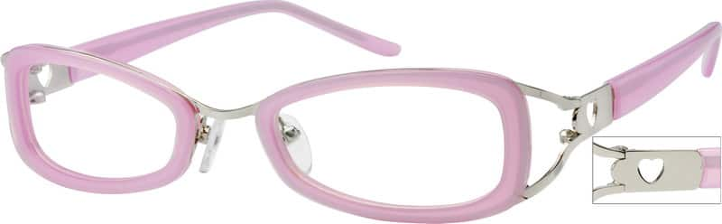 Angle view of Oval Glasses 725119 in Pink