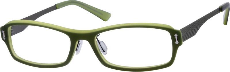 Angle view of Rectangle Glasses 726924 in Green