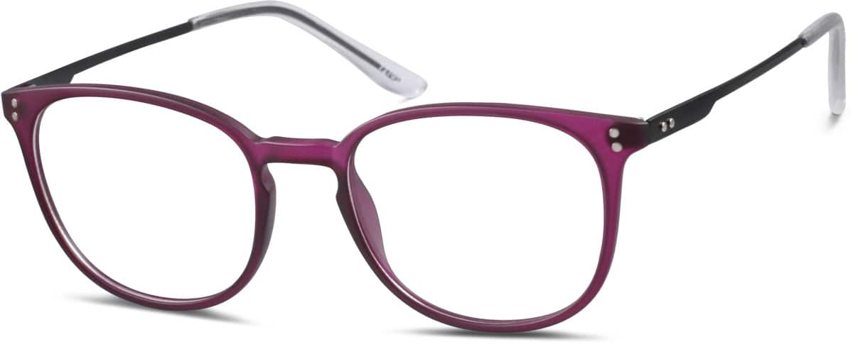 Angle view of Round Glasses 727017 in Purple