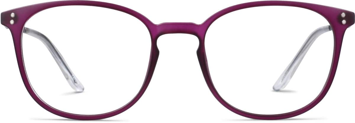 Front view of Round Glasses 727017 in Purple