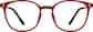 Front view of Round Glasses 727018 in Red thumbnail
