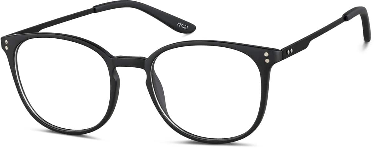 Angle view of Round Glasses 727021 in Black