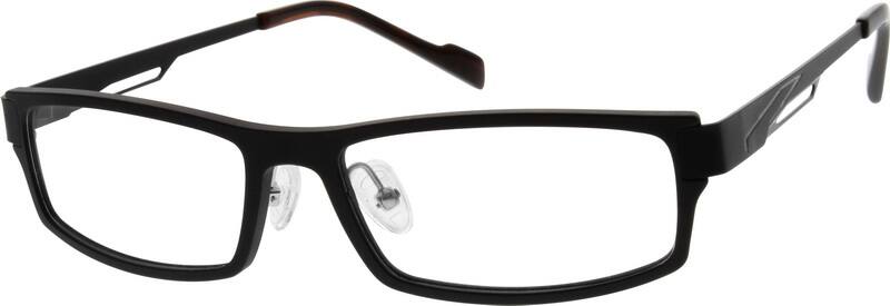 Angle view of Rectangle Glasses 728721 in Black