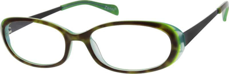 Angle view of Oval Glasses 729934 in Green