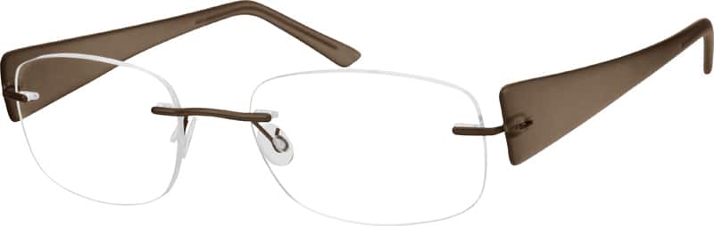 Rectangular Rimless Brown Glasses Brown Rimless Glasses #730115 | Zenni Optical