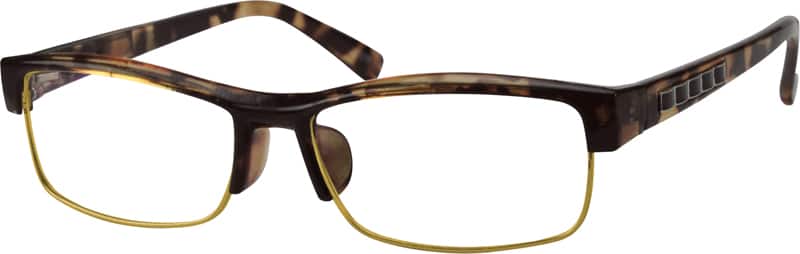 Angle view of Rectangle Glasses 730325 in Tortoiseshell