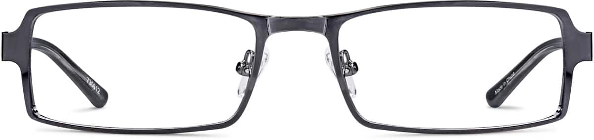 Front view of Rectangle Glasses 730612 in Gray