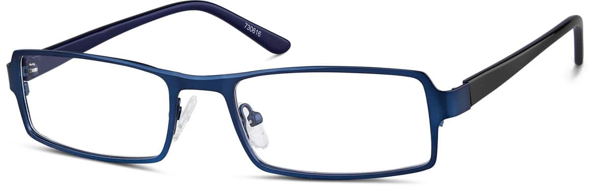 Angle view of Rectangle Glasses 730616 in Midnight Blue