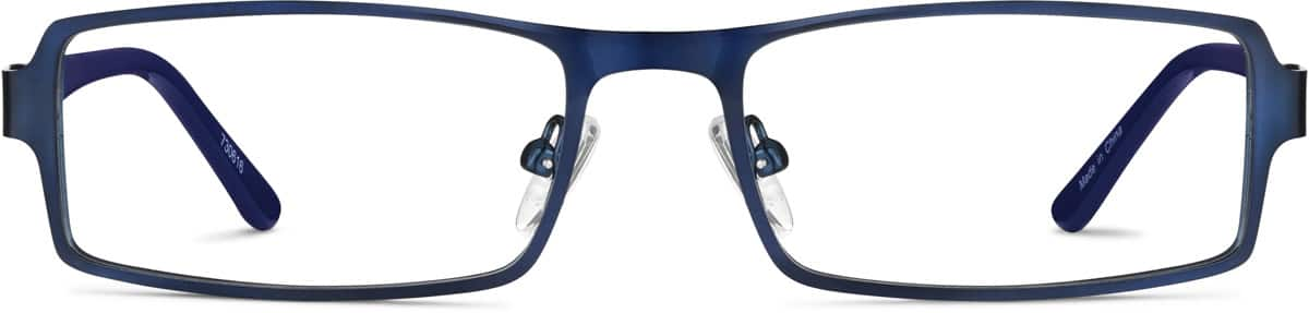 Front view of Rectangle Glasses 730616 in Midnight Blue