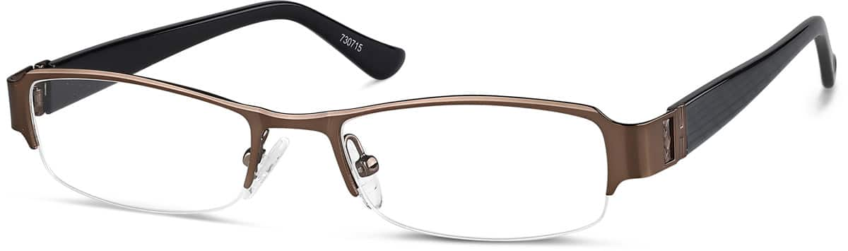 Angle view of Half-Rim Glasses  730715 in Brown