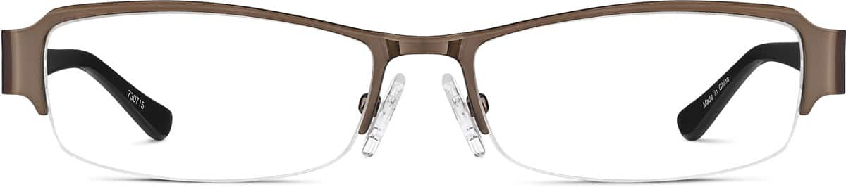 Front view of Half-Rim Glasses  730715 in Brown