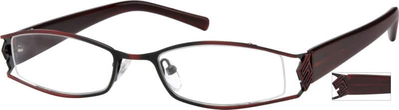 Angle view of Rectangle Glasses 731818 in Red