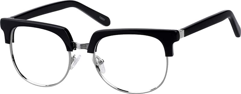 Angle view of Browline Glasses 732021 in Black