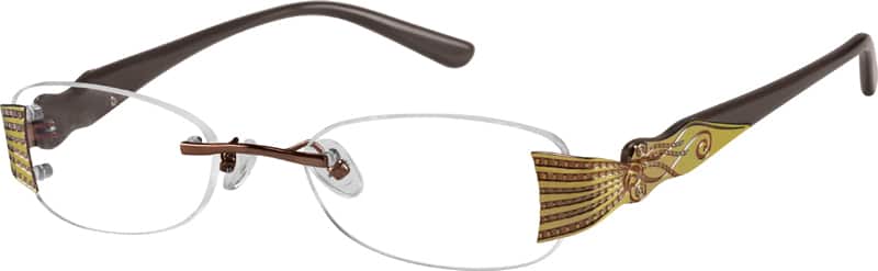 Zenni Rimless Brown Rimless Glasses #736015 | Zenni Optical