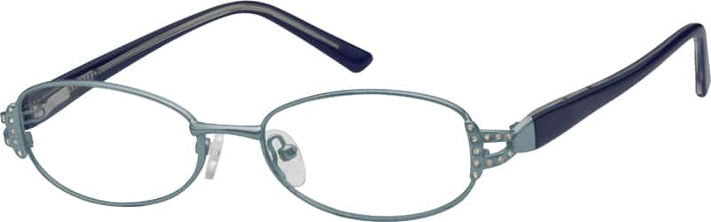 Angle view of Oval Glasses 737416 in Blue