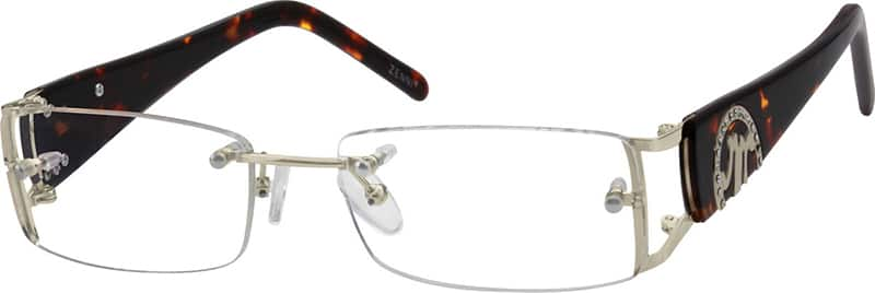 Angle view of Rectangle Glasses 738214 in Gold