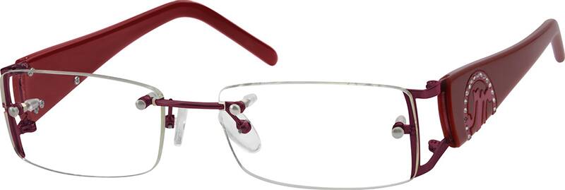 Angle view of Rectangle Glasses 738218 in Red