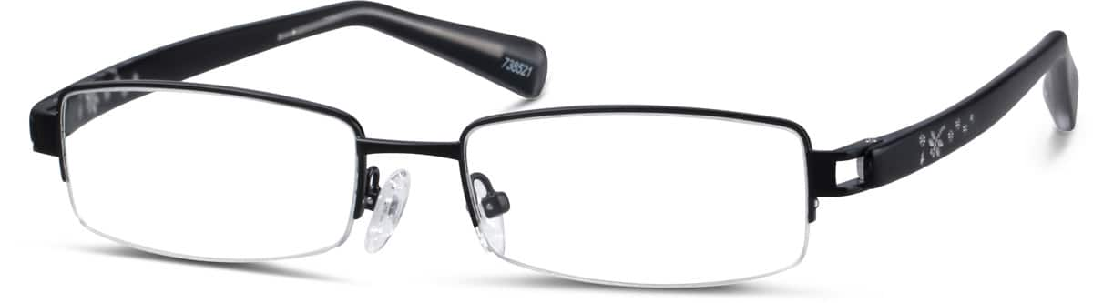 Angle view of Rectangle Glasses 738521 in Black