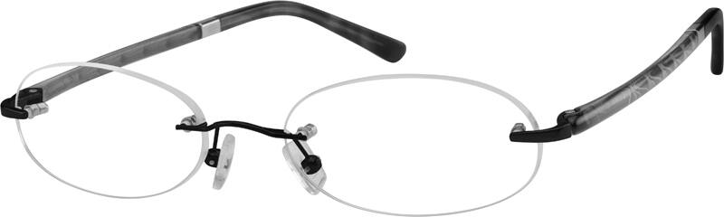 Zenni Rimless Black Rimless Glasses #739421 | Zenni Optical
