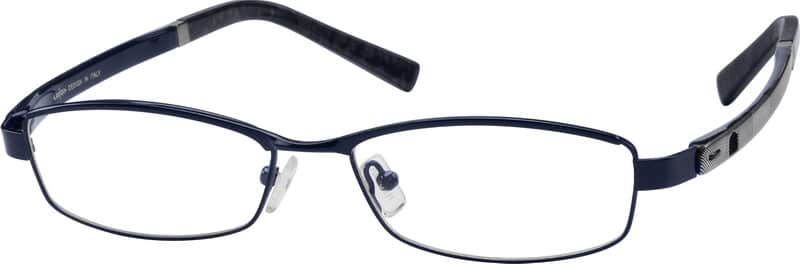 Angle view of Rectangle Glasses 739516 in Blue