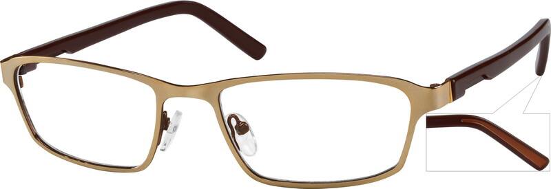 Angle view of Rectangle Glasses 739914 in Gold