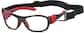 Angle view of Kids’ Sport Protective Goggles 743321 in Bulls Black and Red thumbnail
