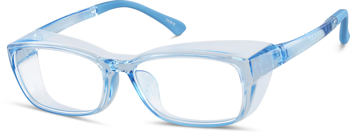 Zenni Rectangle Prescription Glasses Blue Tortoiseshell Plastic Full Rim Frame