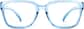 Front view of Square Prescription Protective Glasses 744216 in Blue thumbnail