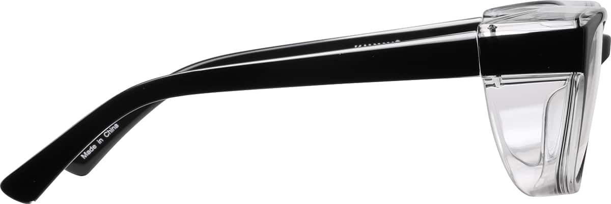 Side view of Square Prescription Protective Glasses 744221 in Black