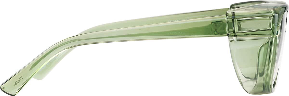 Side view of Square Prescription Protective Glasses 744224 in Green