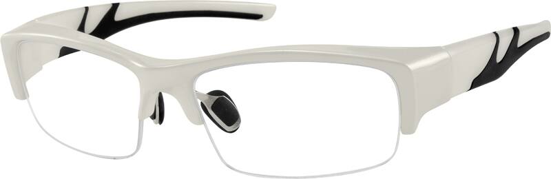 Angle view of Rectangle Glasses 744730 in White