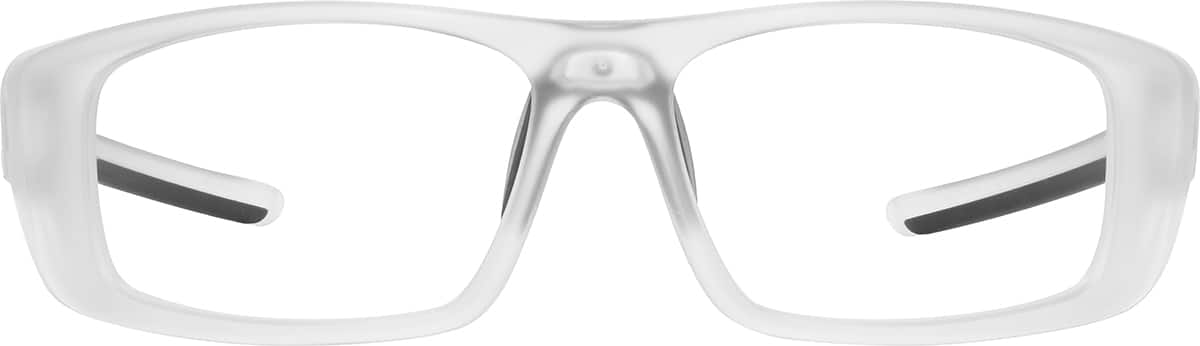 Front view of Rectangle Sports Glasses 744823 in Matte Clear