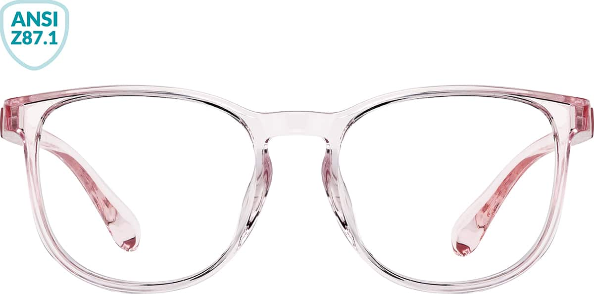 Front view of Square Glasses 747119 in Pink