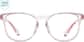 Front view of Square Glasses 747119 in Pink thumbnail