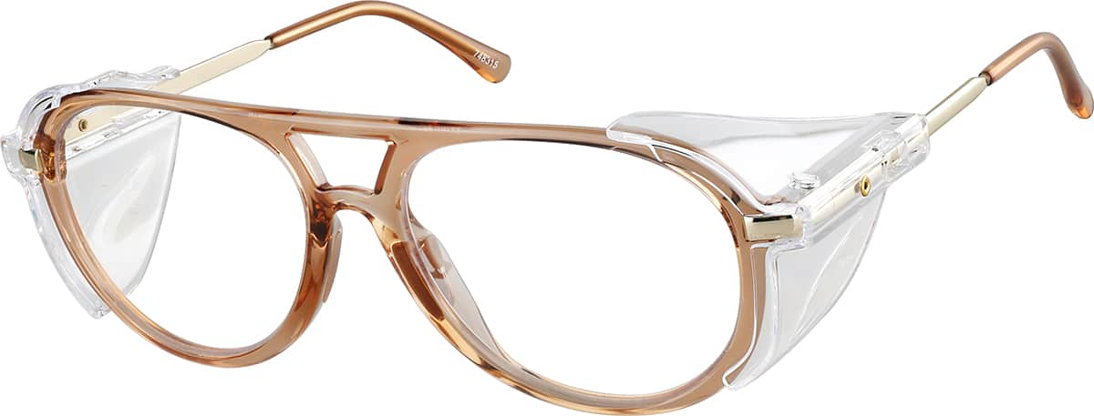 Angle view of Z87.1 Safety Glasses 748315 in Brown