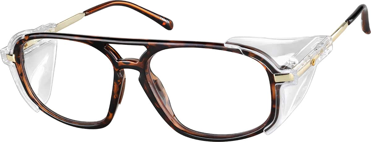 Angle view of Z87.1 Safety Glasses 748425 in Tortoiseshell