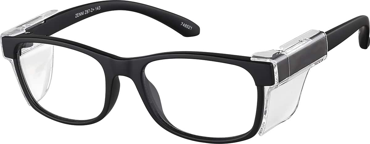 Angle view of Z87.1 Safety Glasses 748521 in Black