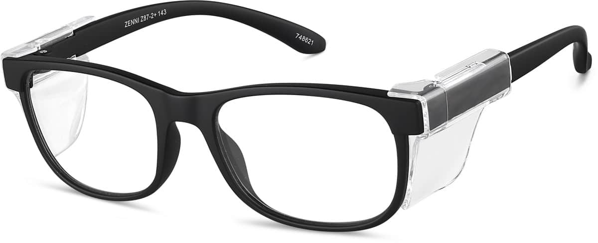 Angle view of Z87.1 Safety Glasses 748621 in Black