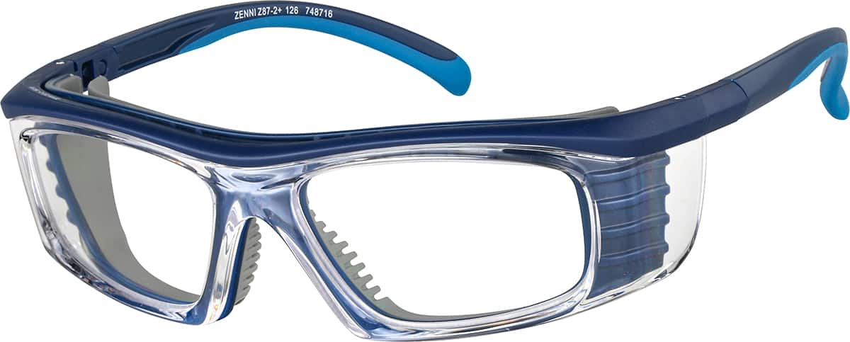 Angle view of Z87.1 Safety Glasses 748716 in Blue