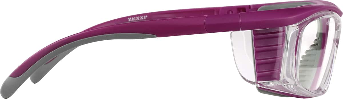 Side view of Z87.1 Safety Glasses 748717 in Purple