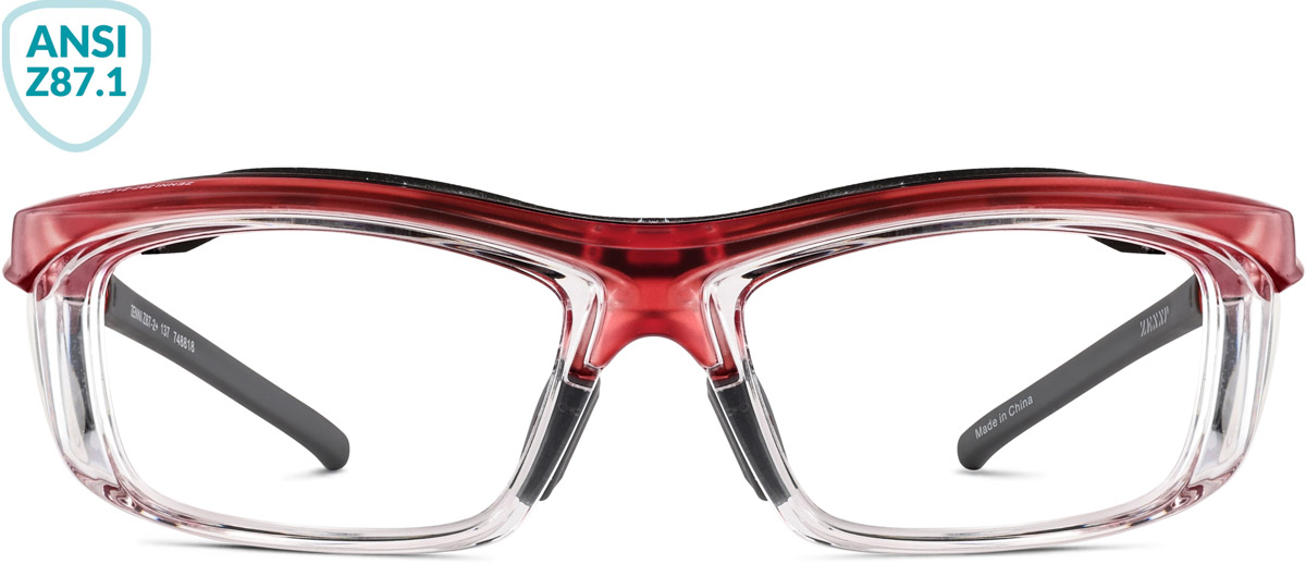 Red Z87.1 Safety Glasses