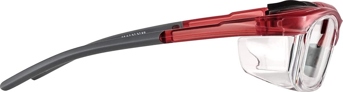 Side view of Z87.1 Safety Glasses 748818 in Red