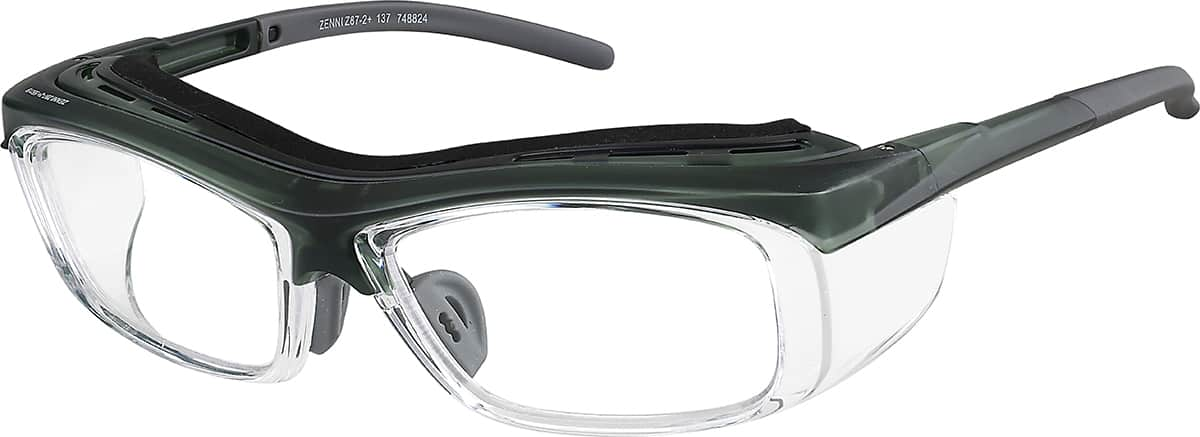 Angle view of Z87.1 Safety Glasses 748824 in Green