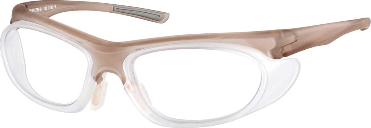 Angle view of Z87.1 Safety Glasses 749015 in Brown