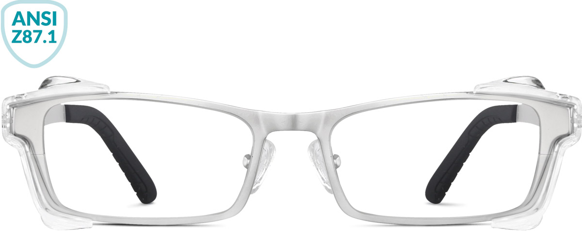 Silver Z87.1 Safety Glasses
