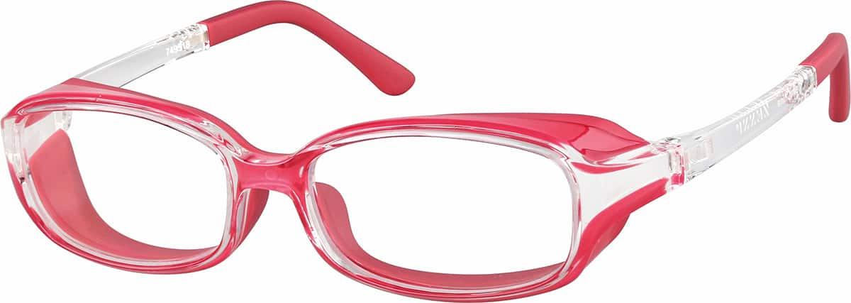 Angle view of Kids' Protective Glasses 749518 in Red