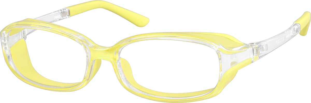 Angle view of Kids' Protective Glasses 749522 in Yellow